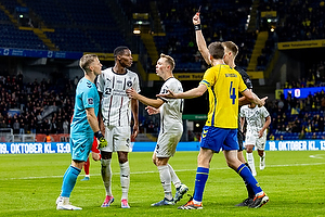 Ousmane Diao  (FC Midtjylland), Patrick Pentz  (Brndby IF), Jacob Rasmussen  (Brndby IF), Jacob Karlsen, Dommer